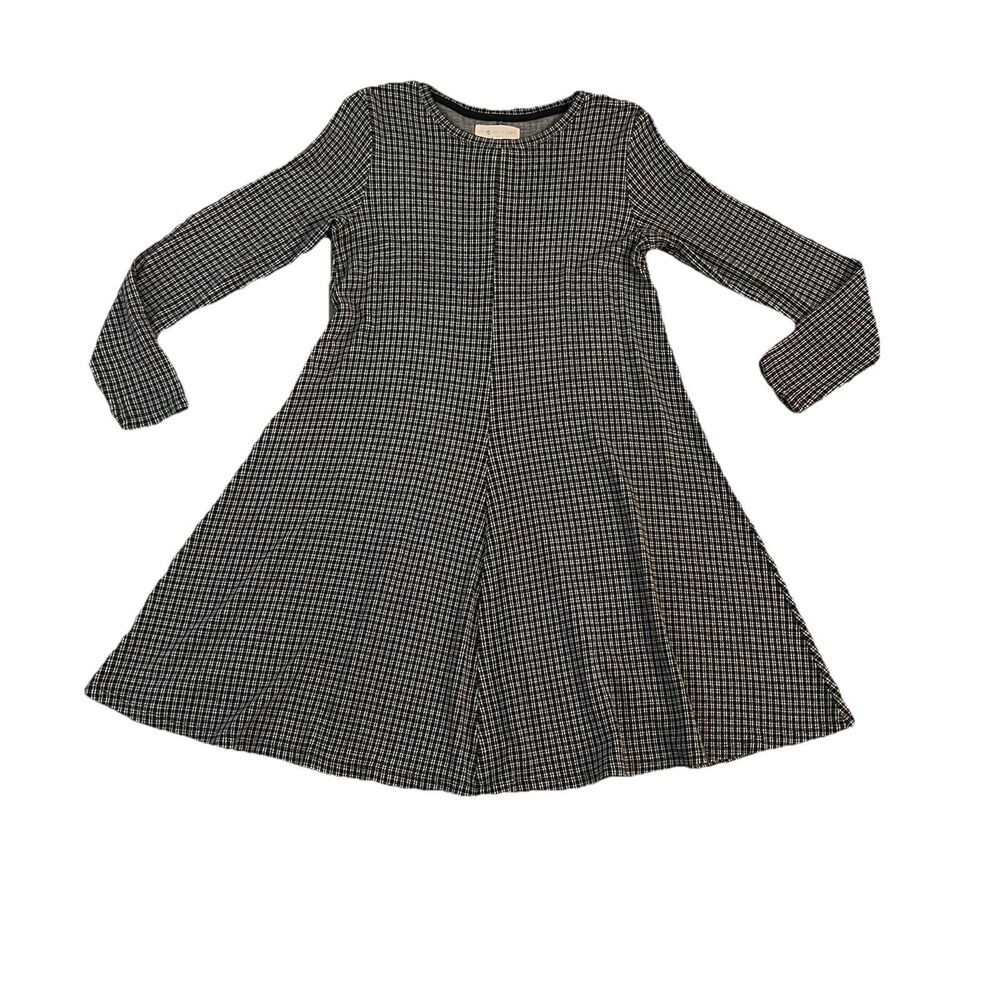 Lou & Grey Women’s Dress XS Plaid Oversized Black Ivory